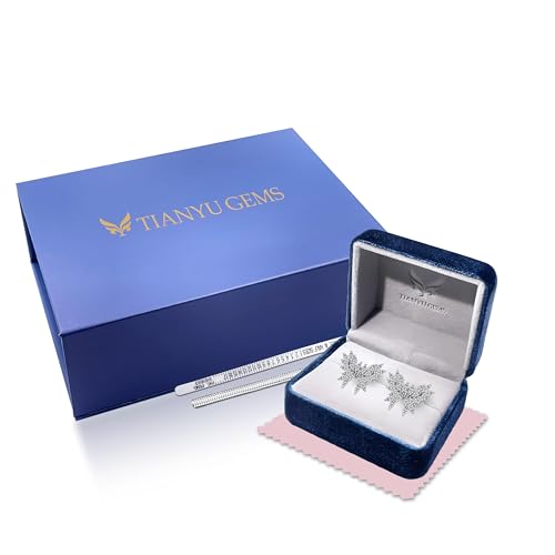 Moissanite Stud Earrings for Women, DF/VVS Clarity, Sterling Silver with 18K White Gold Plated - style: 3.15 Carat Butterfly