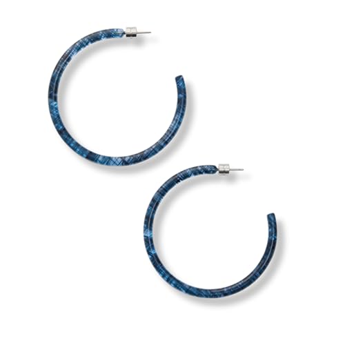 Circle Hoop Earrings Acetate Resin Fashion Jewelry for Women - color: Chambray, size: Large