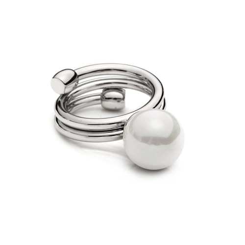 Shell Pearl Ball Silk Scarf Ring Brooch for Women Dainty Circle Layer Shawl Scarves Buckle Wrap Clasp Clip Rings Size 7 Brooches Fashion Dress Accessories Wedding Holiday Jewelry