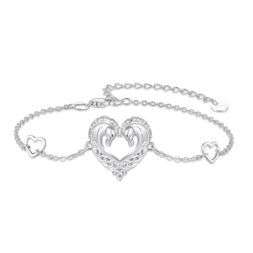 Animal Bracelet for Women 925 Sterling Silver Celtic Dragon/Horse/Wolf Bracelet Adjustable Bracelet Cute Animal Jewelry Gift for Women - style: Horse Bracelet