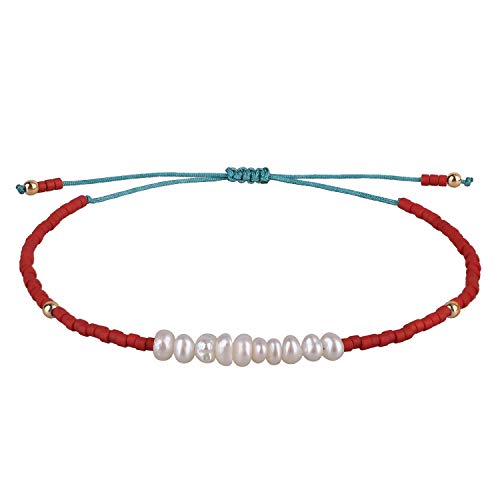 KELITCH Womens Pearl Bracelets Friendship Bracelet Handmade Miyuki Beads Charm Bracelet Holiday Gift - color: B12
