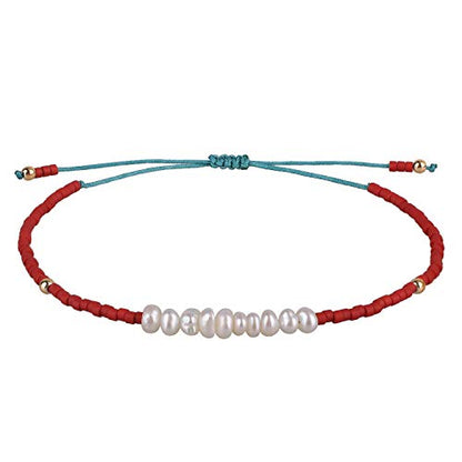 KELITCH Womens Pearl Bracelets Friendship Bracelet Handmade Miyuki Beads Charm Bracelet Holiday Gift - color: B12