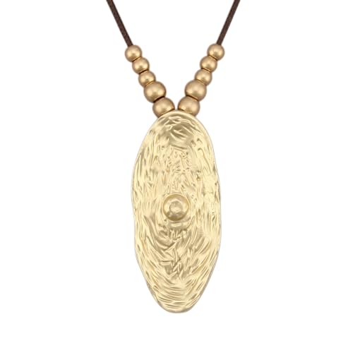 Bohemian Necklaces for Women Long Leather Necklace with Large Pendant Chunky Boho Hippie Jewelry Pendant Chocker Necklace - style: Bohemian Leather Necklace
