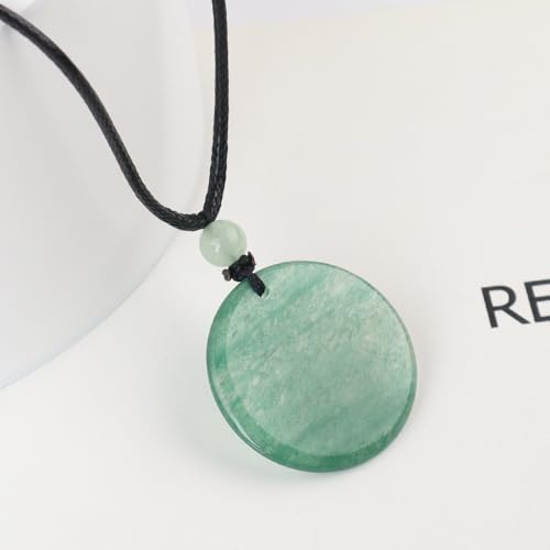Anjiucc Natural Gemstone Tree of Life Black Obsidian/Golden Obsidian Pendant Necklace for Male and Female Necklace - color: Green Aventurine 1