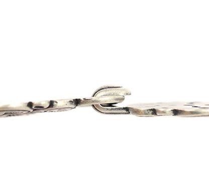 bezelry 6 Pairs Rococo Swirl Flower Cape or Cloak Clasp Fasteners. Sew On Hooks and Eyes Cardigan Clip. 65mm Fastened. - color: Antique Silver