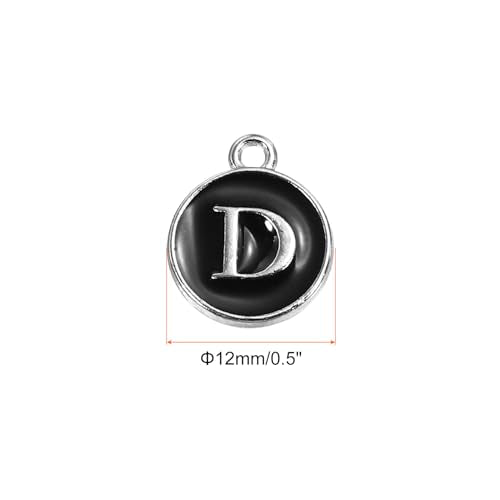 MECCANIXITY Alphabet Enamel Letter Charm Jewelry Charm Pendant for Jewelry Making, Bracelet, Craft - style: D