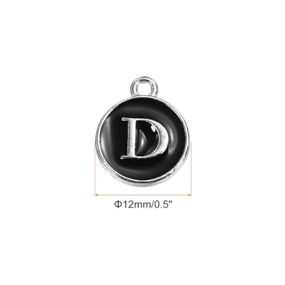 MECCANIXITY Alphabet Enamel Letter Charm Jewelry Charm Pendant for Jewelry Making, Bracelet, Craft - style: D