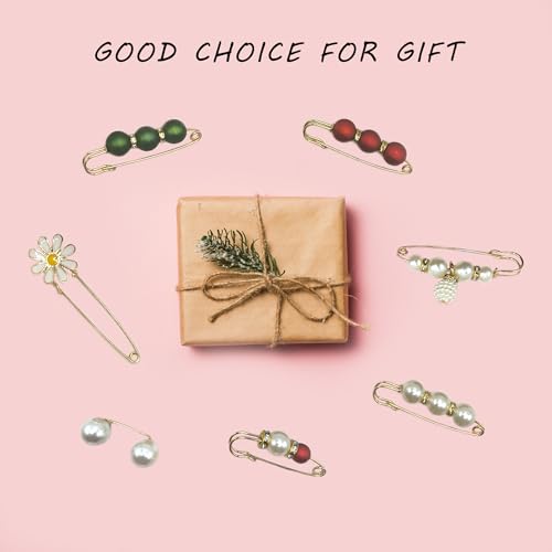 80PCS/40PCS Safety Pin, Faux Pearl Brooch, Clip, Cover Up Buttons for Clothing Dresses Sweater Neckline Decoration Accessories, Pant Waist Tightener, DIY Clip Charm for Women Girls - size: Small