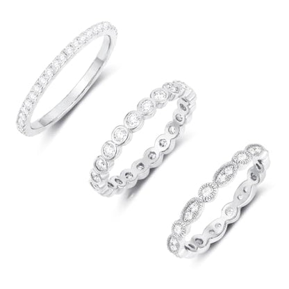 TOBENY Gold Engagement Rings for Women Non Tarnish 14K Gold Plated Stackable Cubic Zirconia Wedding Bands Ring Dainty Promise Love Eternity Stacking Thumb Ring Set Gold Bridal Rings Size 6 7 8 9 10 - color: B-3Pcs Silver Wedding Cubic Zirconia Rings