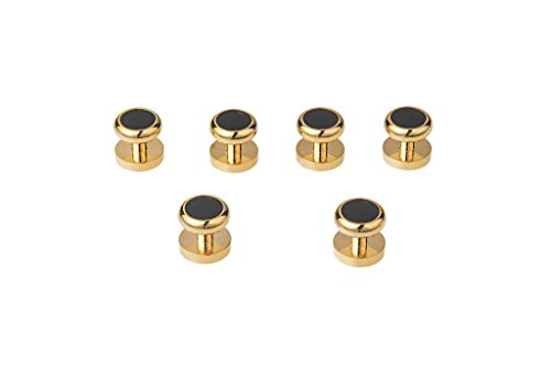 Cuff Links Mens, Cufflinks for Men, Men's Cuff Links for Wedding, Business, Father's Day, Gift for Men, 18K Gold Plated with Luxury Wooden Gift Box - style: Gold