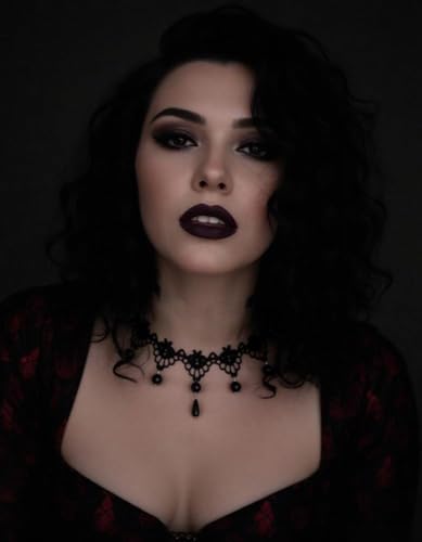 Lace Choker Black Necklace, Adjustable Gothic Jewelry for Women | Vintage Beads Blend with Lace, Gothic Style, 2.76" Necklace Extender, Parties, Masquerades or Daily Wear