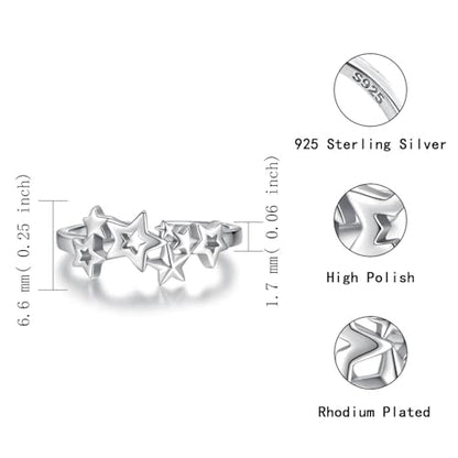 Sariel 925 Sterling Silver Toe Rings for Women Boho Adjustable Mid Finger Rings Summer Vacation Ocean Beach - color: Star