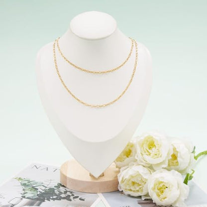 KYUNHOO 16.4FT Paperclip Chain Roll Gold Plated Jewelry Making Chains Bulk | 304 Stainless Steel Chain Spool 2.5mm Paper Clip Jewelry Links with Lobster Clasps Jewelry Supplies for Crafting - color: Paperclip Gold