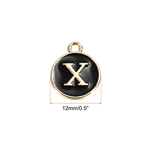 MECCANIXITY Alphabet Letter Charm Double Sided Alphabet Pendant, for Earring Jewelry Making - style: X