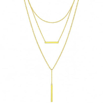 LA Signora Women's Necklaces, Choker Necklace,Women's Jewelry,18K Gold Necklace For Women,Sweatproof Non Tarnish Chain Necklaces,Trendy Gold necklace, Delicate Gold Necklace, Dainty Gold Chain - style: Three Layer Pendant Necklace