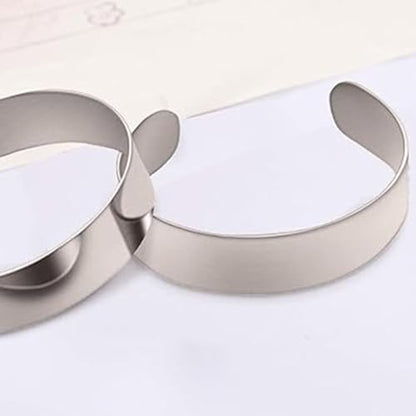 10 Pcs 304 Stainless Steel Blank Core Bracelets 0.39inch Width, Cuff Bangle Bracelet Blank Plain Bangles Grooved Cuff Bangles Armband Bangles for Women Men Decoration Jewelry Making