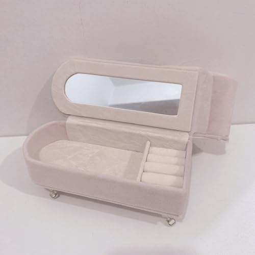 Openable Sofa Jewelry Box, Earrings Necklace Storage,Beauty Sofa | Miniature Sofa Velvet Chair Design,Gift for Girls and Women - color: Beauty Sofa