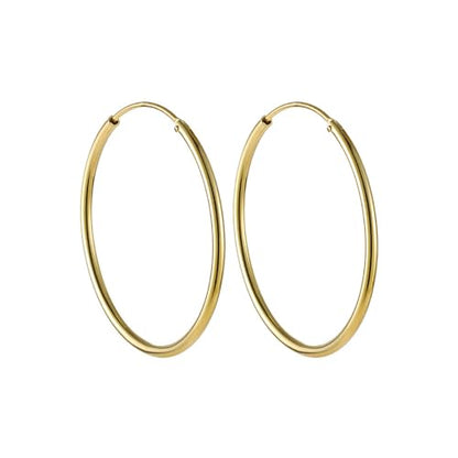 Chic 925 Sterling Silver Big Hoop Earrings Minimalist Round Circle Endless Large Huggie Hoops Statement Earrings 50/60/70/90mm Hypoallergenic Fashion Jewelry Gifts for Women Girls - style: 30mm Gold