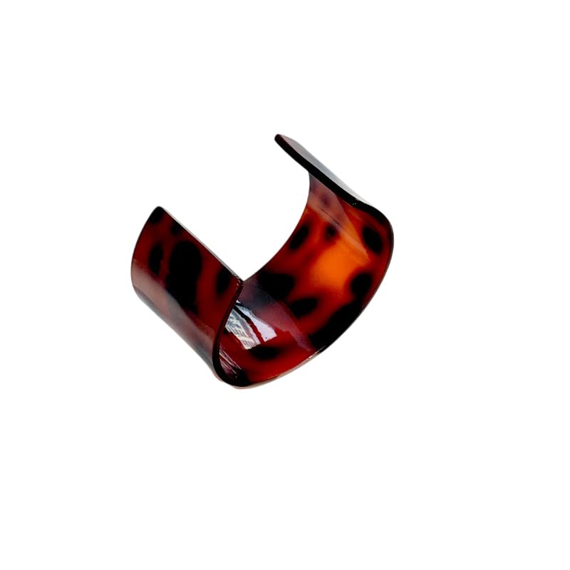Colorful Chunky Bracelet for Women Leopard Print Wrap Acrylic Resin Bangle Bracelet Wide Open Geometric Cuff Bracelet Wide Cuff Bangle Jewelry - color: red1