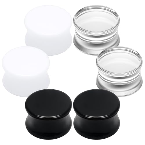 6G-30mm Solid Acrylic Gauges for Ear Double Flared Saddle Plug Tunnels Earrings Clear Black White Ear Plugs Tunnels for Women Men - color: 22mm = 7/8 inch = 0.87 inch