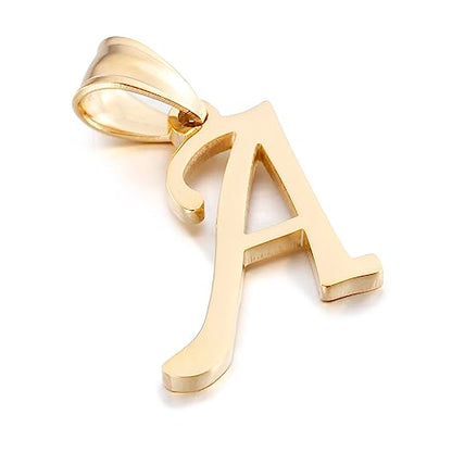 Initial Charms Gold Initial Pendant 14k Gold Letter Charm Name Pendant for Women and Men - style: Gold A