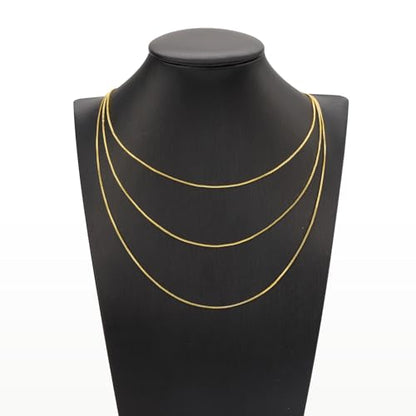 YOUBEIYEE 10PCS 18 Inches Adjustable Gold Plated Small Box Necklaces Bulk | for Women Jewelry Making DIY - color: Gold Box