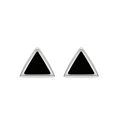 Boma Jewelry Sterling Silver Triangle Inlay Stud Earrings