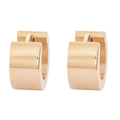 Small Hoop Huggie Earrings For Mens Womens - color: Rose Gold
