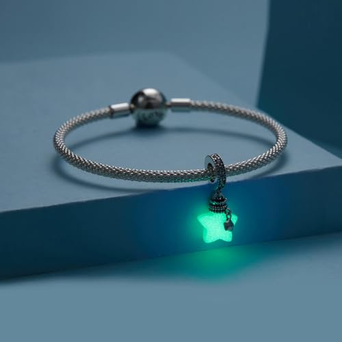 BISAER 925 Sterling Silver Charms for Bracelets Cat Dog Sloth Animal Beads Butterfly Fairy Heart Dangle Pendant Charms - color: Green