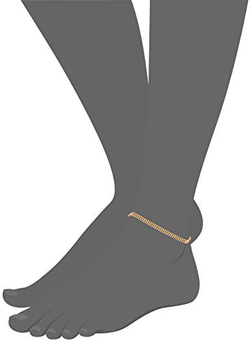 Touchstone Indian anklets for women gold silver payal set jewelry simple jhanjar bollywood handcrafted pretty stylish designer paazeb - style: D059 Gold