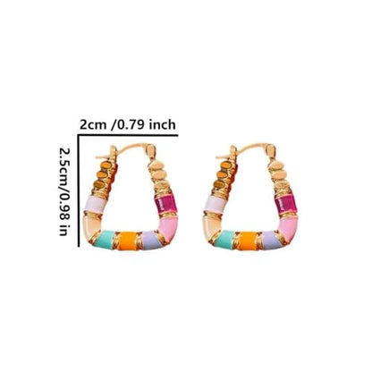 Clear Hoop Earrings for Women Gold Chunky Resin Earring Colorful Enamel Huggie Earrings Geometric Crystal Hoop Earrings Chunky Statement Trendy Jewelry - color: colorful