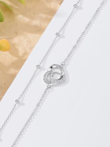 Dorunmo Initial Anklet 925 Sterling Silver Letter A-Z Layered Heart Anklet Beach Jewelry Birthday Gifts for Women - color: O