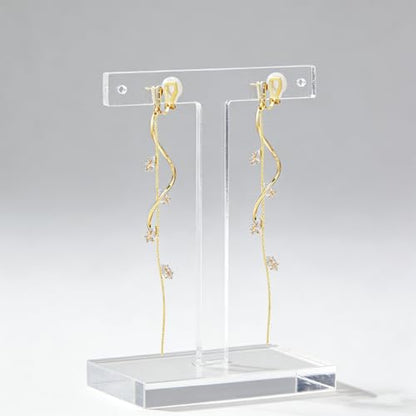 ASOQOLA Clip on Earrings Non Pierced for Women Long Dangle Drop Clip Earrings - Cubic Zirconia Leaf Earrings for Women Wedding Party Prom Jewelry Gifts - color: gold