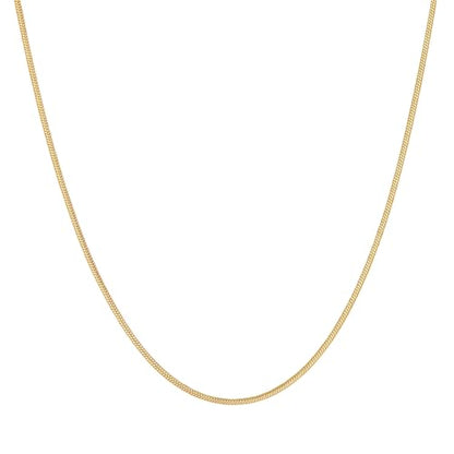 BORUO 925 Sterling Silver Snake Chain Necklace | Waterproof 14K Gold Plated Snake Chain | 1mm 1.5mm Solid Italian Nickel-Free Necklace Lobster Claw Clasp 14-30 Inch - color: Waterproof Gold Plated Stainless Steel 1.5mm, size: 20 Inch