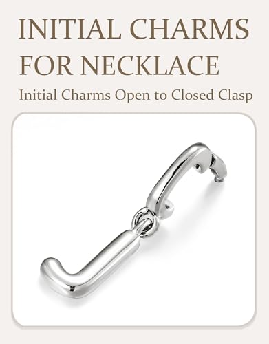 OVRUNS Initial Charm for Women Letter Bracelet Necklace Charms With Clasp | Alloy,nickel,safe for sensitive skin,Pendant with install clasp,fits bracelets with necklaces,great for gift - color: Silver, style: Letter J