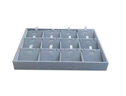 Premium Quality Grey Velvet Stackable Organizer Tray Pendant Necklace Jewelry Storage Store Home Drawer Closet Inserts Dividers with Removable Tabs - size: Pendants