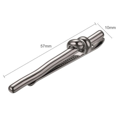 Mens Chain Tie Clips For Men Unique Silver Black Gold Tie Bar Round Stainless Steel Tie Clip - style: black tie clip