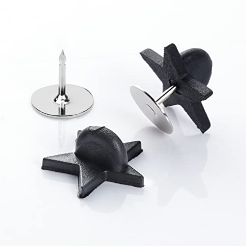 200pcs Black Rubber Pin Backs with 200pcs Blank Pins Star Shape Butterfly Clutch Tie Tacks Backings Pin Holder Keepers for Lapel Pins DIY Accessory - color: Black-star