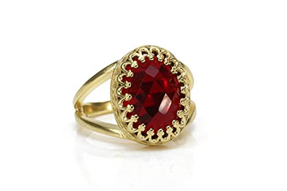 Striking Garnet Ring in 14k Gold-filled Ring Band - January Birthstone Rings Handcrafted by Skilled Artisan - Sizes 3-12.5 - Garnet Jewelry for Every Occasion - with Fancy Box