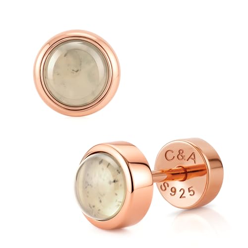 CHIC & ARTSY 18K Gold Plated Solid 925 Sterling Silver Flat Back Earrings for Women Multiple Piercings Screw Back Earrings Cartilage Hypoallergenic Jewelry - style: 925 Silver Flat Back #18