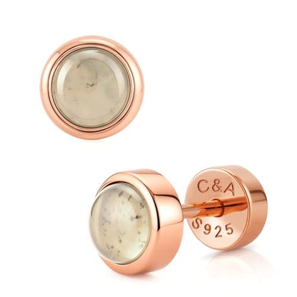 CHIC & ARTSY 18K Gold Plated Solid 925 Sterling Silver Flat Back Earrings for Women Multiple Piercings Screw Back Earrings Cartilage Hypoallergenic Jewelry - style: 925 Silver Flat Back #18