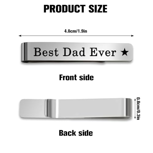Bicfuiot Father's Day Christmas Birthday Valentines Graduation Gifts for Boyfriend Dad Uncle Grandpa Husband Son,Tie Clips - style: Dad