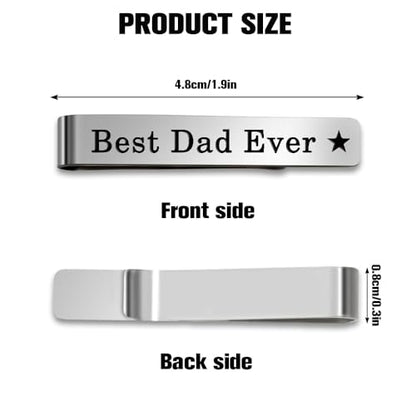 Bicfuiot Father's Day Christmas Birthday Valentines Graduation Gifts for Boyfriend Dad Uncle Grandpa Husband Son,Tie Clips - style: Dad