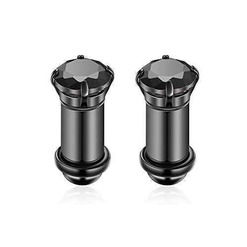 2/4/6/8 Gauge Earrrings Plugs Tunnels Gauges for Ears - color: black3mm