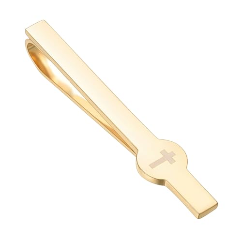 Gold Black Silver Cross Tie Clips For Men Unique Christian Catholic Tie Clip Cross Accessories For Men - style: gold cross tie clip