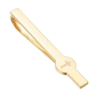 Gold Black Silver Cross Tie Clips For Men Unique Christian Catholic Tie Clip Cross Accessories For Men - style: gold cross tie clip