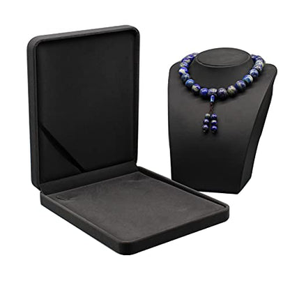 Jewelry Set Velvet Box Necklace Earring Ring Necklace Bracelet Gift Display Case Wedding Jewelry Storage Holder (Deep Gray For Chunky Collar Necklace) - color: Deep Gray For Chunky Collar Necklace