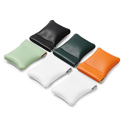 2 Pack PU Leather Slim Engagement Wedding Ring Pouch Leather Jewelry Pouch Christmas,Wedding Party Favor Gift Bag(Pearl White) | Durable stitching, multi-use for wedding rings, coins, earbuds & tiny trinkets, ideal travel pouch & wedding favors - color: P