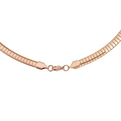 Italian Omega Chain Necklace - color: Rose Gold, size: 6mm