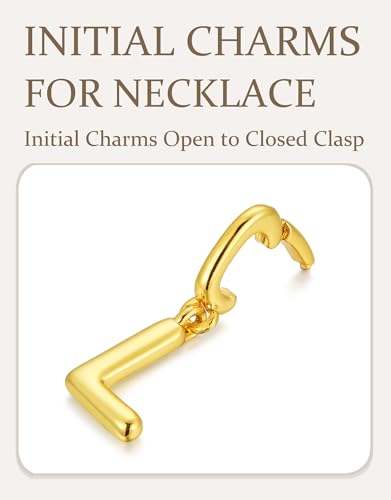 OVRUNS Initial Charm for Women Letter Bracelet Necklace Charms With Clasp | Alloy,nickel,safe for sensitive skin,Pendant with install clasp,fits bracelets with necklaces,great for gift - color: Gold, style: Letter L